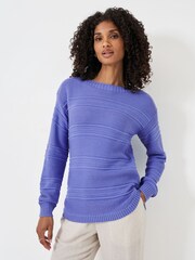 Crew Clothing Blue Tali Boat Neck Knit Jumper - Image 7 of 8