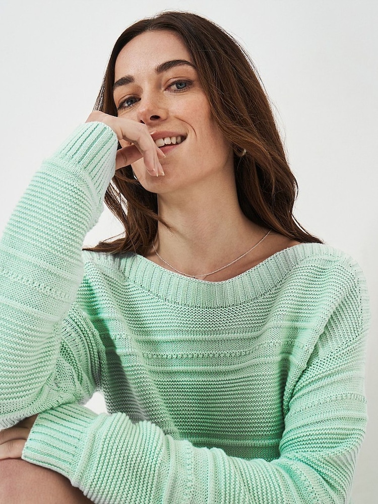 Crew Clothing Green Tali Boat Neck Knit Jumper - Image 2 of 5