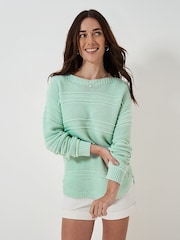 Crew Clothing Green Tali Boat Neck Knit Jumper - Image 4 of 5