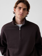 Gap Brown Heavyweight Oversized Quarter-Zip Pullover Sweatshirt - Image 4 of 4