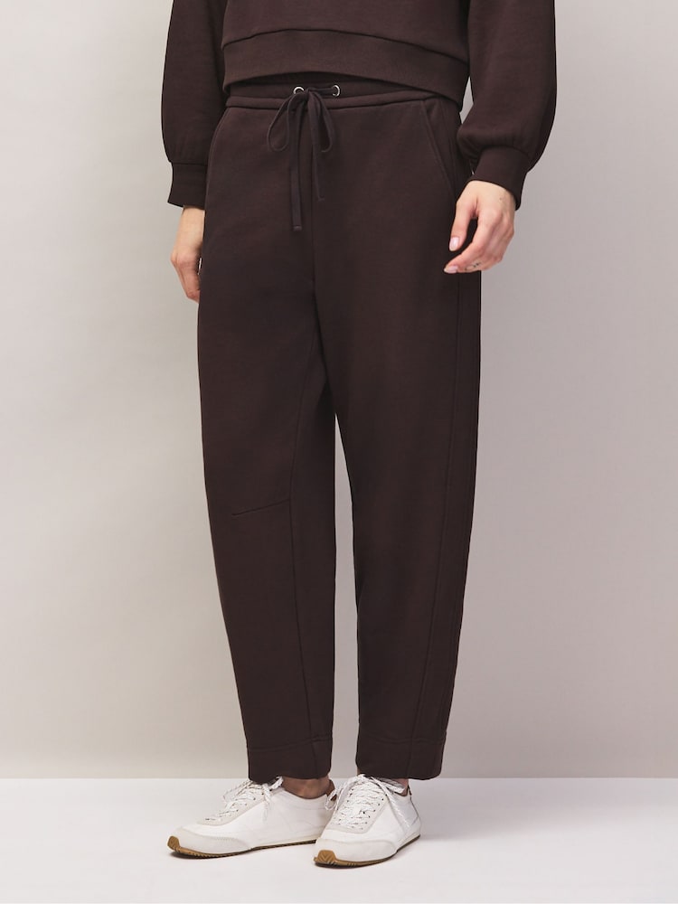 Ro&Zo Brown Petite Cotton Blend Barrel Leg Joggers - Image 2 of 9