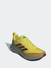 adidas Yellow Run Falcon Trainers - Image 3 of 9