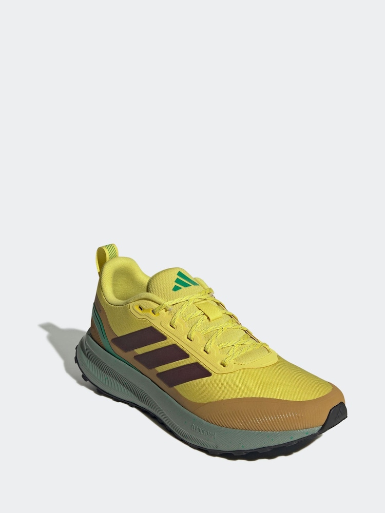 adidas Yellow Run Falcon Trainers - Image 3 of 9