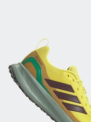 adidas Yellow Run Falcon Trainers - Image 9 of 9