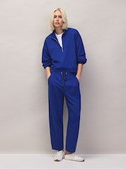 Azul - Ro&Zo Cotton Blend Half Zip Sweatshirt - Imagen 2 de 9