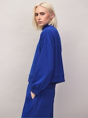 Azul - Ro&Zo Cotton Blend Half Zip Sweatshirt - Imagen 4 de 9