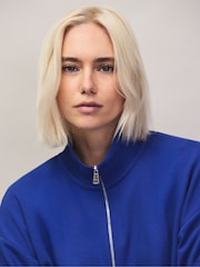 Azul - Ro&Zo Cotton Blend Half Zip Sweatshirt - Imagen 5 de 9