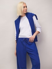 Azul - Ro&Zo Cotton Blend Half Zip Sweatshirt - Imagen 6 de 9