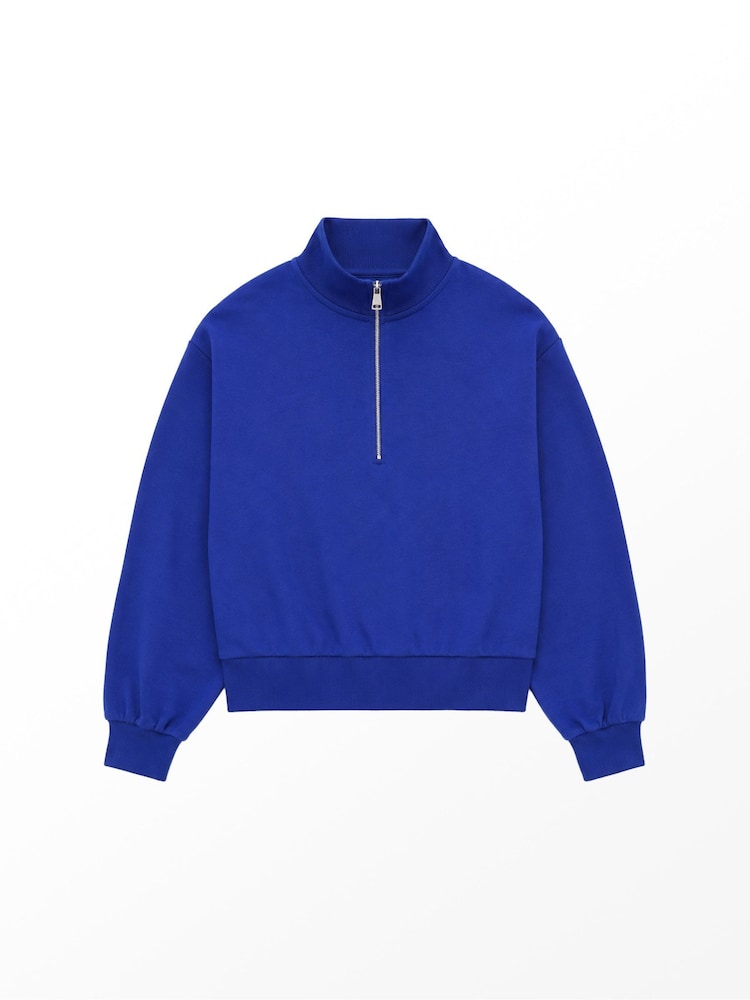 Azul - Ro&Zo Cotton Blend Half Zip Sweatshirt - Imagen 9 de 9 Azul - Ro&Zo Cotton Blend Half Zip Sweatshirt - Imagen 9 de 9