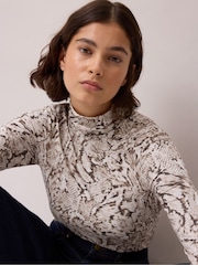 Ro&Zo Snake Print Roll Neck Top - Image 4 of 5