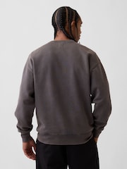 Anthrazit - Gap Boxy Washed-Fleece Crew Neck Sweatshirt - Bild 2 von 4