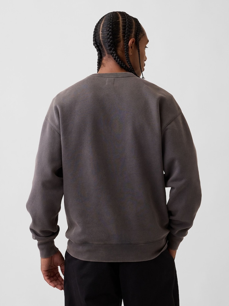 Anthrazit - Gap Boxy Washed-Fleece Crew Neck Sweatshirt - Bild 2 von 4 Anthrazit - Gap Boxy Washed-Fleece Crew Neck Sweatshirt - Bild 2 von 4