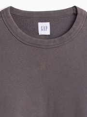 Anthrazit - Gap Boxy Washed-Fleece Crew Neck Sweatshirt - Bild 4 von 4