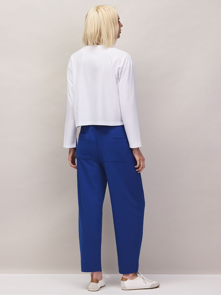 Ro&Zo Blue Petite Cotton Blend Barrel Leg Joggers - Image 2 of 10
