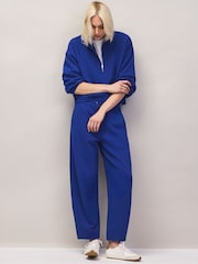 Ro&Zo Blue Petite Cotton Blend Barrel Leg Joggers - Image 3 of 10