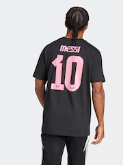 adidas Black Messi Name and Number Graphic 100% Cotton T-Shirt - Image 2 of 6
