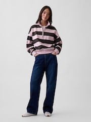 Dungi roz/maro - Gap Vintage Soft Oversized Half-Zip Wedge Pullover - Imaginea 3 din 4