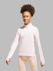 adidas Pink Pink All Sports Favorite Quarter Zip Long Sleeve T-Shirt - Image 1 of 6