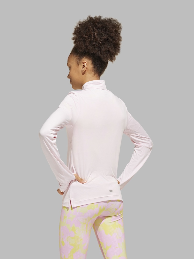 adidas Pink Pink All Sports Favorite Quarter Zip Long Sleeve T-Shirt - Image 2 of 6