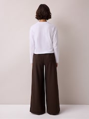 Ro&Zo Brown Pinstripe Wide Leg Joggers - Image 2 of 6