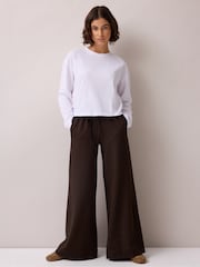 Ro&Zo Brown Pinstripe Wide Leg Joggers - Image 4 of 6