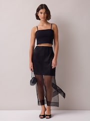 Ro&Zo Black Ponte Detachable Strap Top - Image 1 of 4