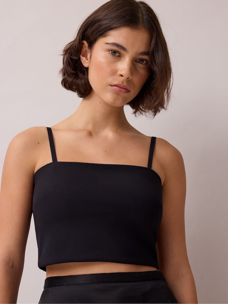 Ro&Zo Black Ponte Detachable Strap Top - Image 2 of 4