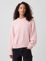 Gap Pink Relaxed Crew Neck Jumper - Image 1 of 4