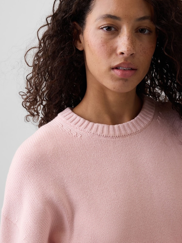 Gap Pink Relaxed Crew Neck Jumper - Image 4 of 4 Gap Pink Relaxed Crew Neck Jumper - Image 4 of 4