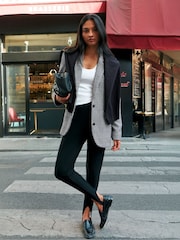 Ro&Zo Black Petite Check Oversized Blazer With Wool - Image 5 of 9