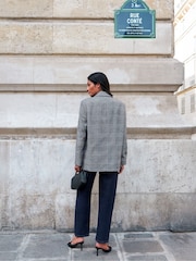 Ro&Zo Black Petite Check Oversized Blazer With Wool - Image 9 of 9