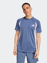 adidas Blue Tech Apparel Colorblock T-Shirt - Image 1 of 6