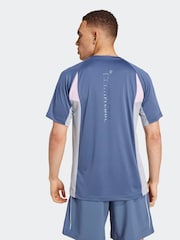 adidas Blue Tech Apparel Colorblock T-Shirt - Image 2 of 6