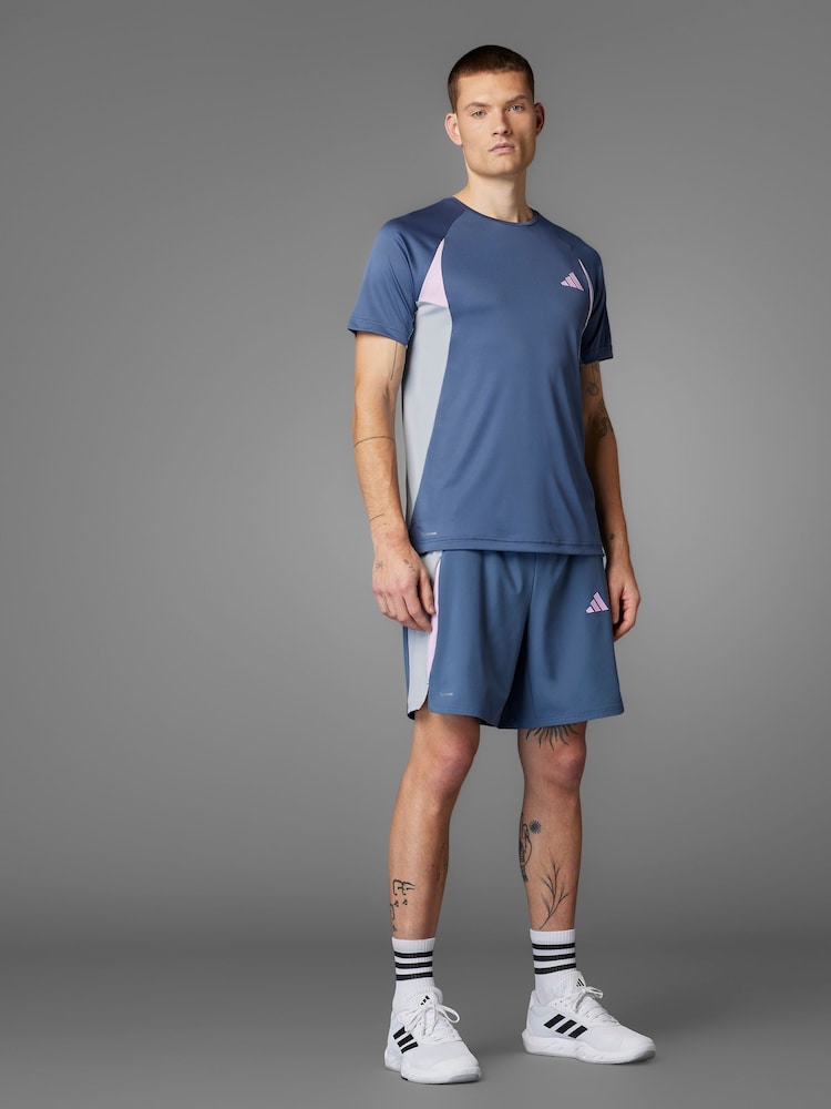 adidas Blue Tech Apparel Colorblock T-Shirt - Image 2 of 13 adidas Blue Tech Apparel Colorblock T-Shirt - Image 2 of 13
