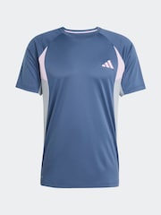 adidas Blue Tech Apparel Colorblock T-Shirt - Image 6 of 6