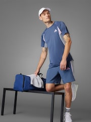 adidas Blue Tech Apparel Colorblock T-Shirt - Image 8 of 13