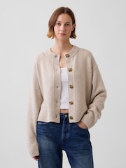Beige - Gap CashSoft Oversized Chunky Strickjacke - Bild 1 von 4
