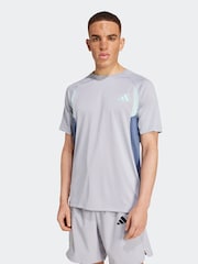 adidas Grey Tech Apparel Colorblock T-Shirt - Image 1 of 6