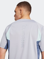 adidas Grey Tech Apparel Colorblock T-Shirt - Image 13 of 14