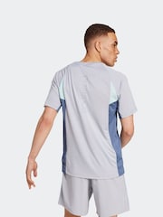 adidas Grey Tech Apparel Colorblock T-Shirt - Image 2 of 6