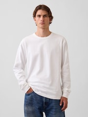 Gap White Heavyweight Relaxed Long Sleeve T-Shirt - Image 1 of 4