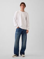 Gap White Heavyweight Relaxed Long Sleeve T-Shirt - Image 3 of 4