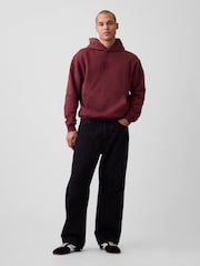 Gap Burgundy Red Vintage Soft Oversized Mini-Logo Hoodie - Image 3 of 4