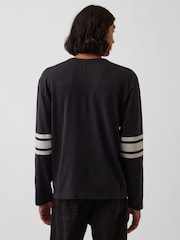 Gap Black Heavyweight Varsity Long Sleeve T-Shirt - Image 2 of 5