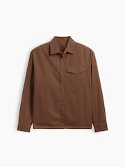 Brūna krāsa - Gap Boxed Fit Twill krekls - Attēls 5 no 5
