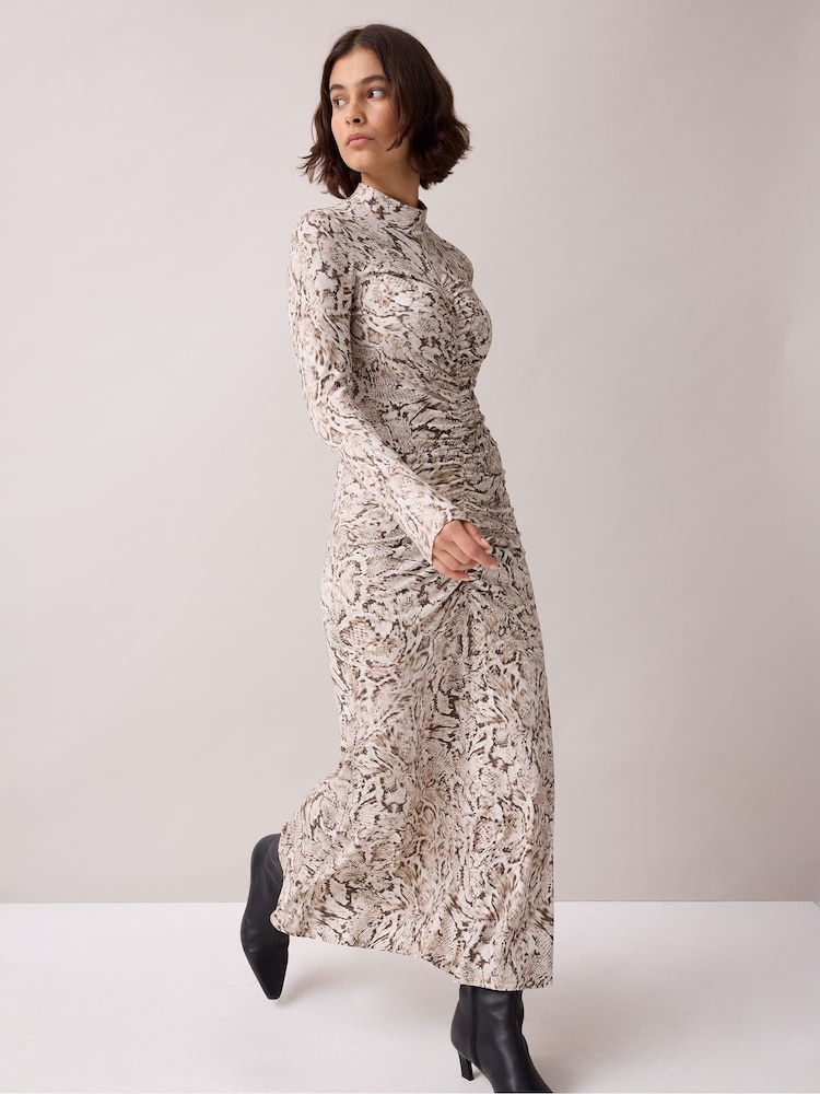 Ro&Zo Snake Print Ruched Front Dress - Imagen 1 de 6