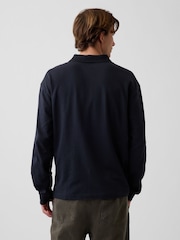 Gap Black Oversized Pique Polo Shirt - Image 2 of 4