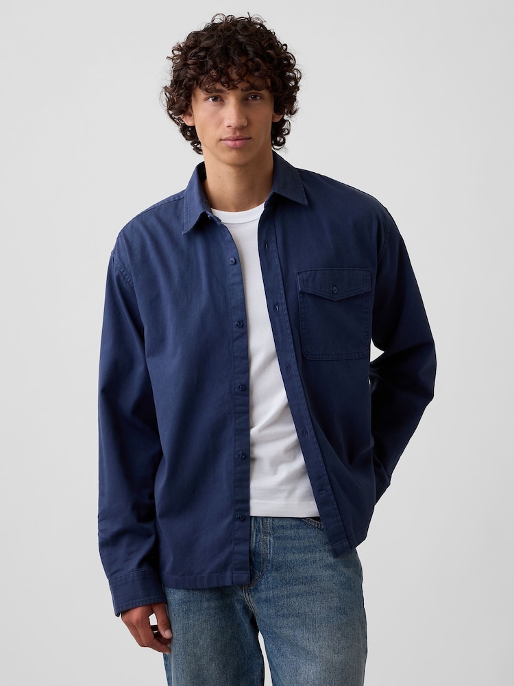 Jūras spēki - Gap Boxy Fit Twill Shirt - Attēls 1 no 4