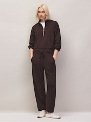 Marrón - Ro&Zo Cotton Blend Half Zip Sweatshirt - Imagen 4 de 6