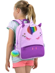 Harry Bear Purple Unicorn Backpack with Pom Pom Keyring - Image 1 of 6